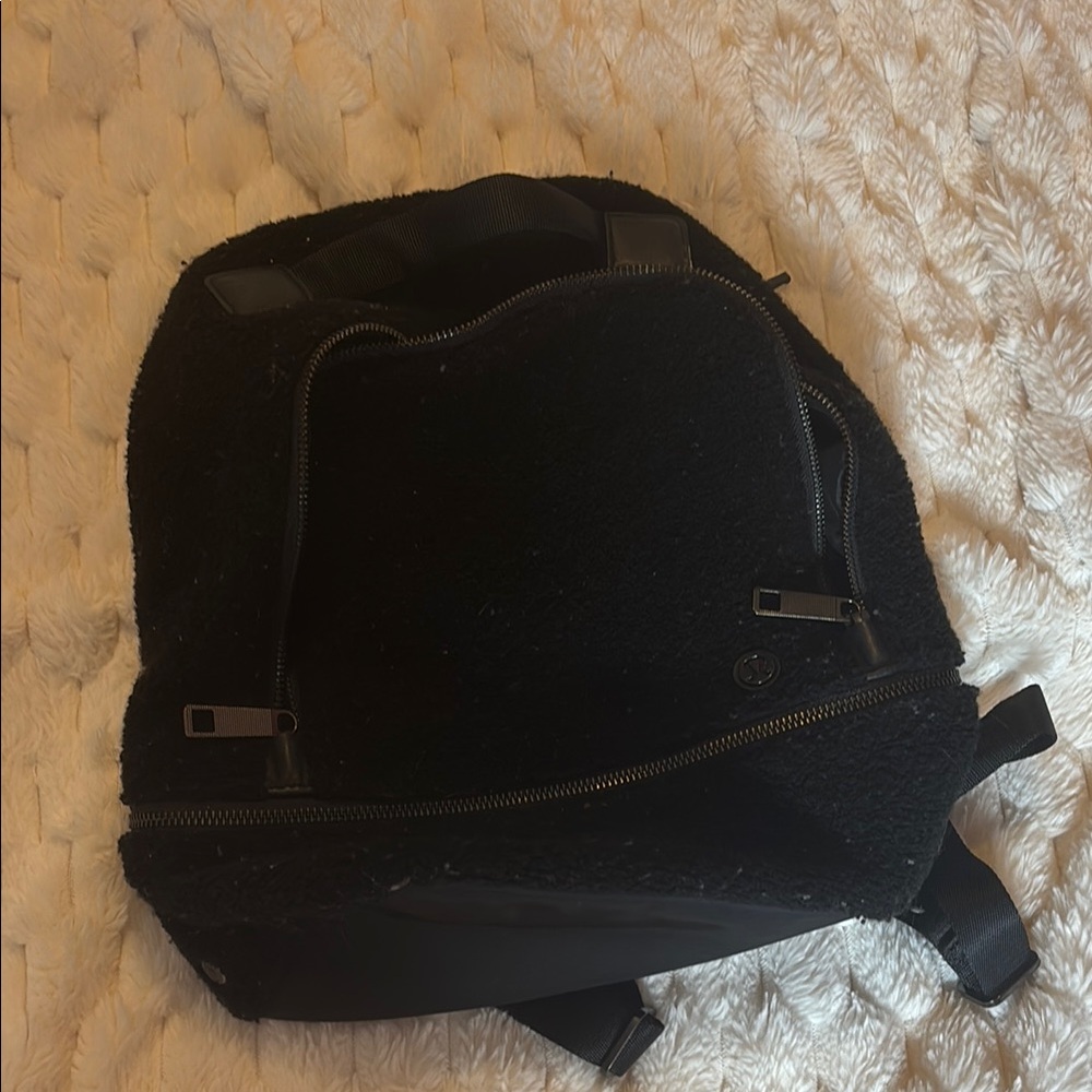 Black Lululemon Fuzzy Small Backpack